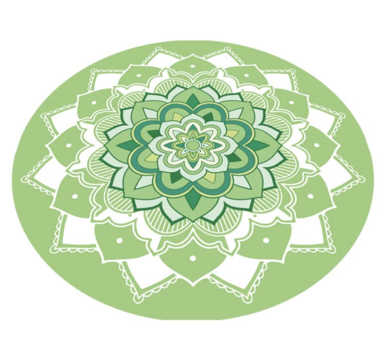 Tapete de vinil floral Mandala verde - TenStickers
