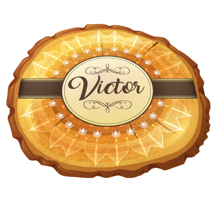 Tapete de vinil mandala de madeira com nome - TenStickers