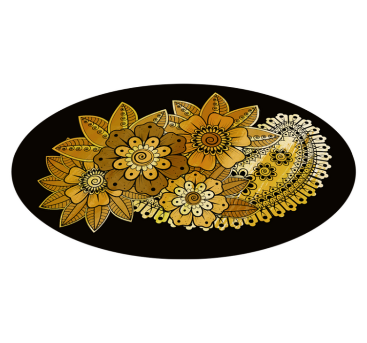 Tapete de sala de estar de vinil estilo indiano paisley - TenStickers