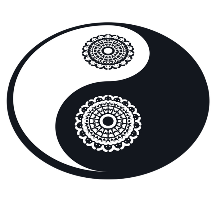Ying yang paisley tapete da sala de estar de vinil - TenStickers