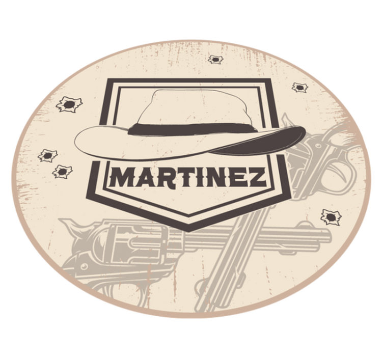 Chapéu de cowboy com nome tapete de vinil com nome - TenStickers