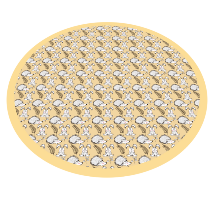 Tapete de vinil animal porco-espinho e coelhos - TenStickers