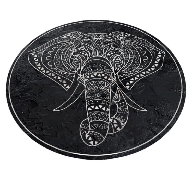 Tapete mandala de textura de mármore em forma de elefante - TenStickers