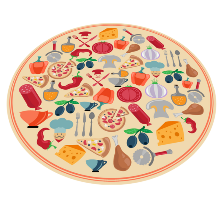 ícones do tapete de vinil juvenil de comida italiana - TenStickers