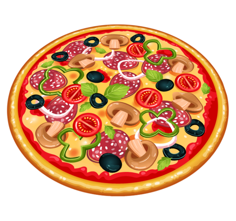 Tapete circular de vinil itália pizza - TenStickers