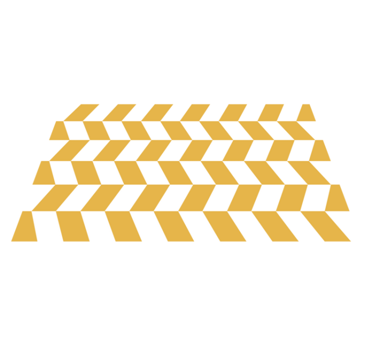 Figuras geométricas brancas e amarelas tapetes de vinil - TenStickers