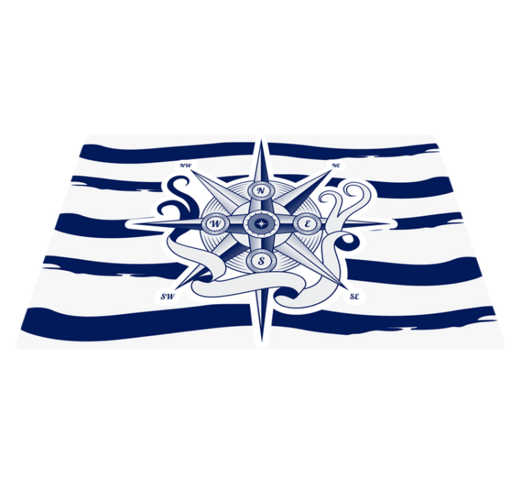 Tapete vinílico de mapa mundial bússola náutica - TenStickers