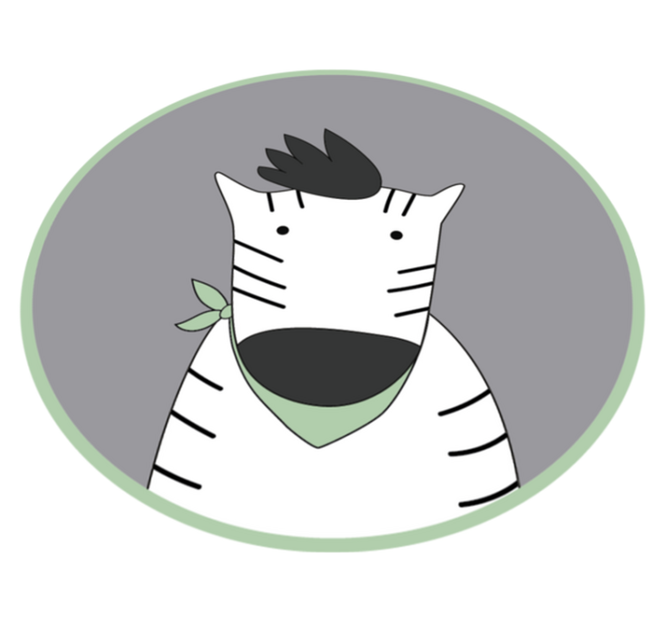 Tapete vinílico infantis zebra alegre - TenStickers