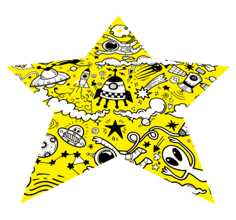 Tapete vinílico infantis estrela alienígena doodle - TenStickers