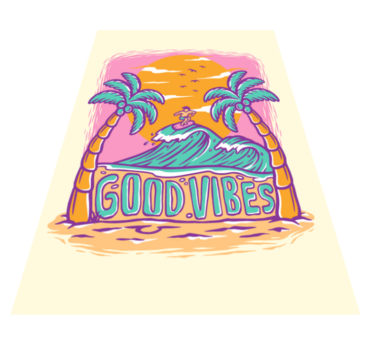 Tapete de vinil vintage hippie com praia - TenStickers