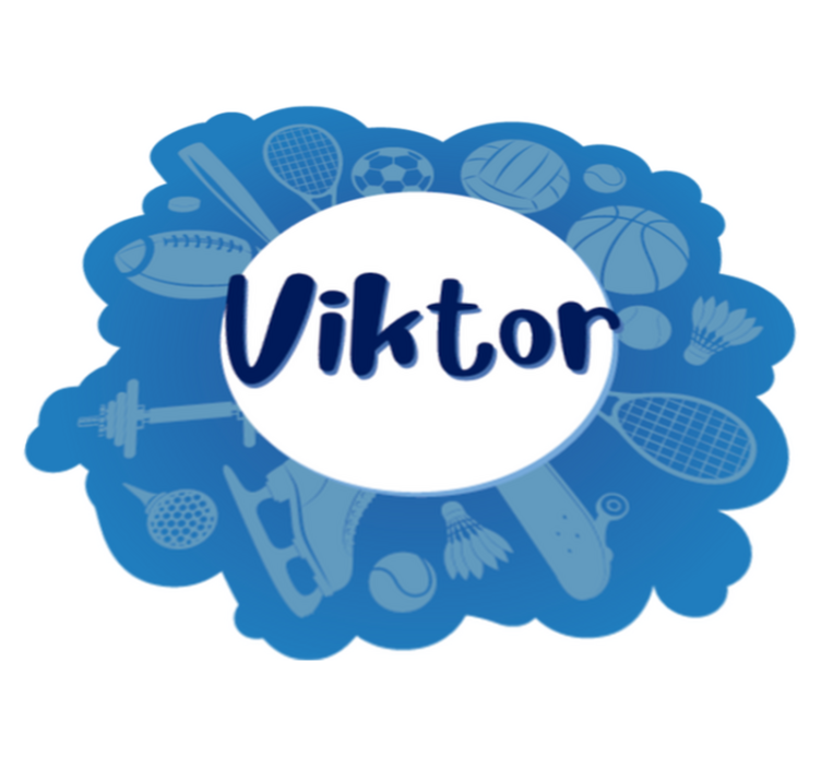 Jogador de esportes com tapete personalizado com nome - TenStickers