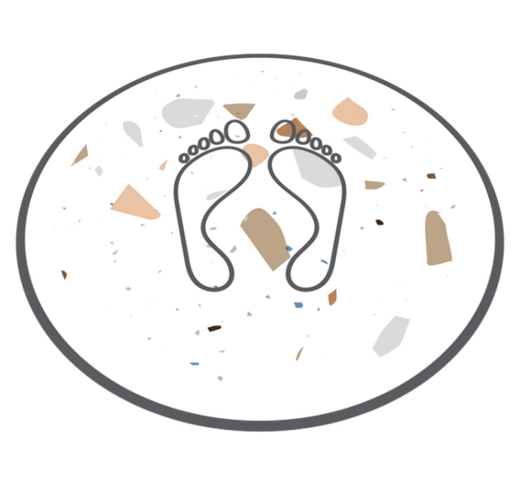 Piso de casa de banhoem mosaico pegadas - TenStickers