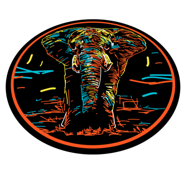 Tapete multicolorido animal elefante - TenStickers