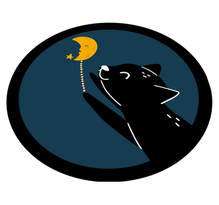 Gato e um tapete de animal lunar - TenStickers