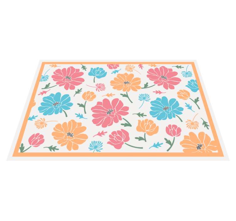 Tapete de vinil floral com flores coloridas - TenStickers