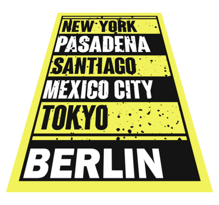 Tapete de vinil personalizado com nomes de cidades - TenStickers