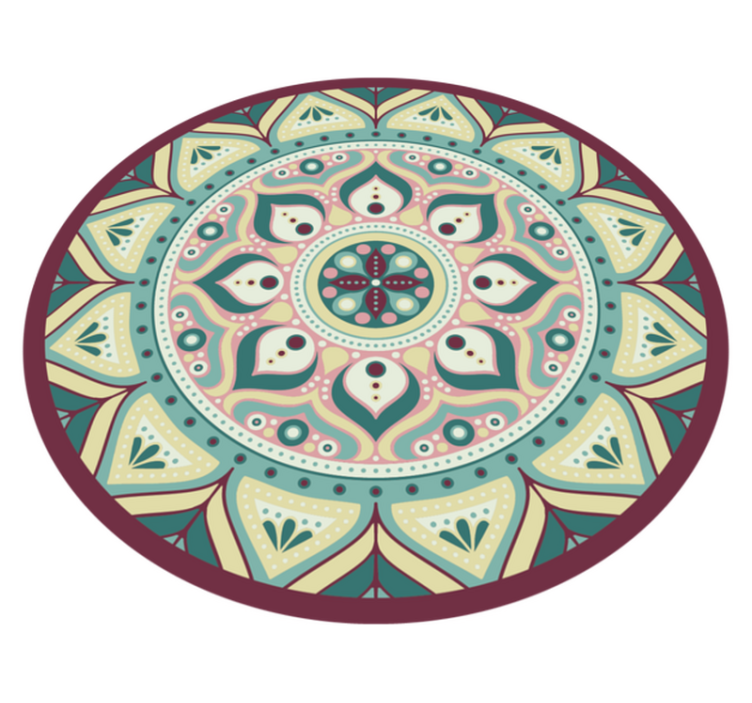 Mandala de tapete redondo de vinil multicolor - TenStickers