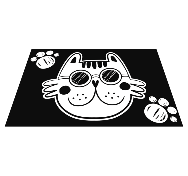 Tapete de vinil tapete de animal branco com cara de gato - TenStickers