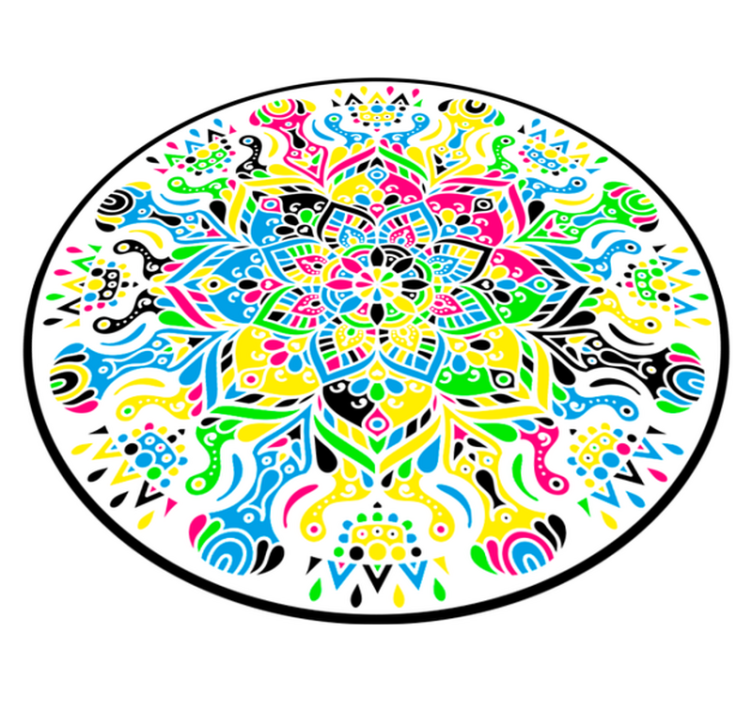 Tapete de vinil de quarto de mandala colorida - TenStickers