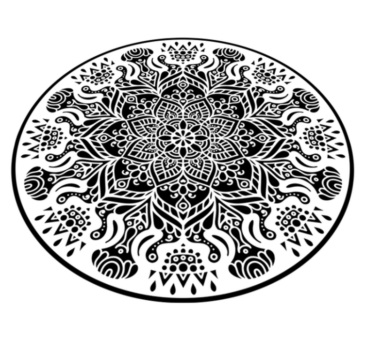 Tapete mandala preto e branco - TenStickers