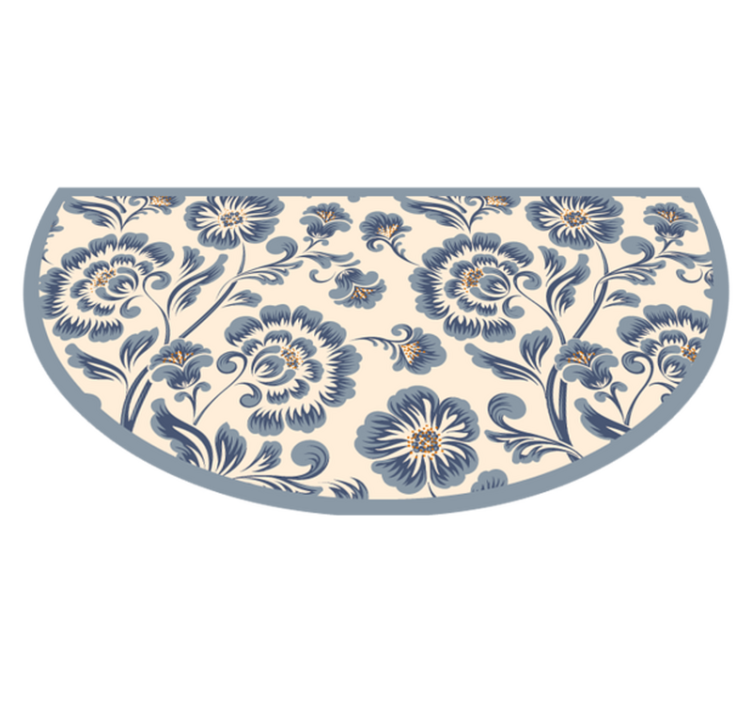 Tapete azul elegante de vinil com flores - TenStickers