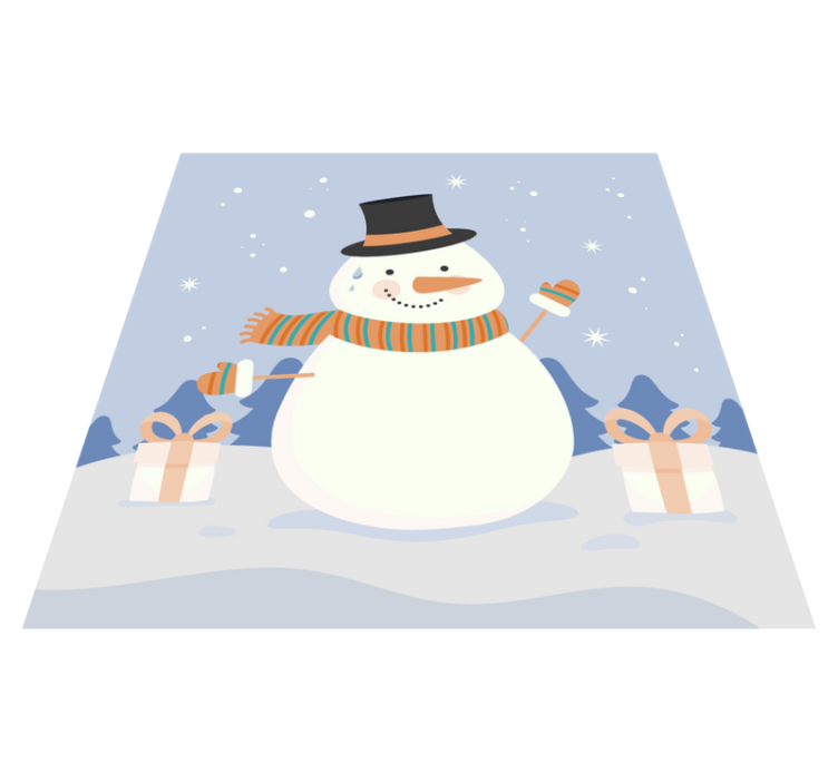 Tapete vinílico do Natal celebração do boneco de neve - TenStickers