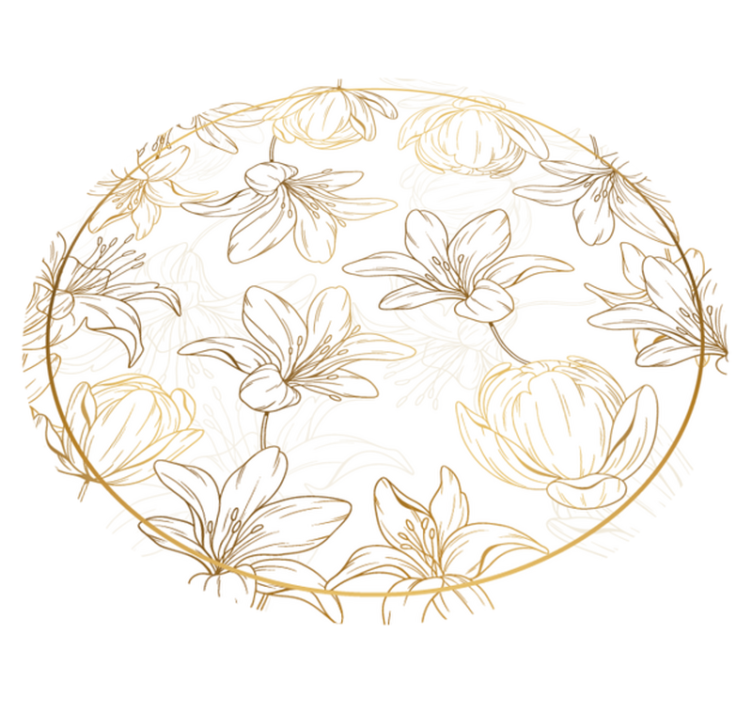 Tapete vinílico flores e plantas padrão de círculo floral - TenStickers