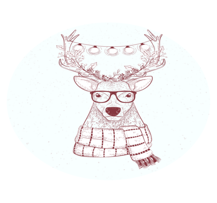 Tapete vinílico do Natal ilustração de rena festiva - TenStickers