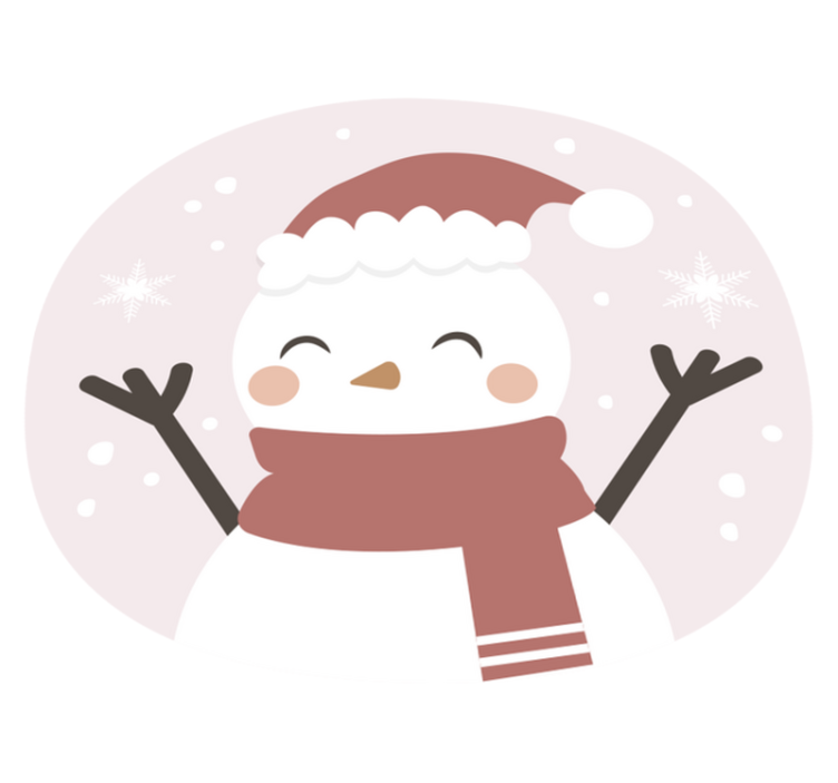 Tapete vinílico do Natal boneco de neve alegre - TenStickers
