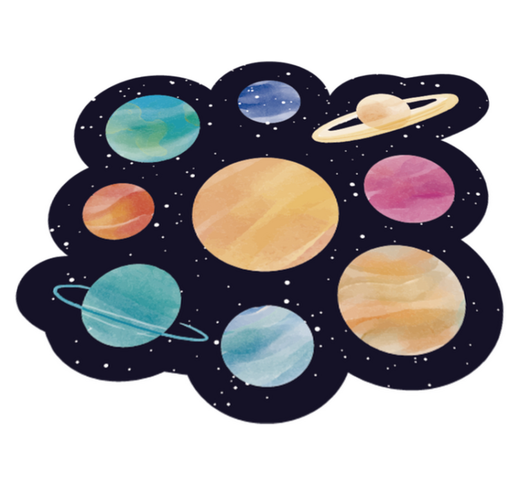 Tapete de vinil infantil de planetas diferentes - TenStickers