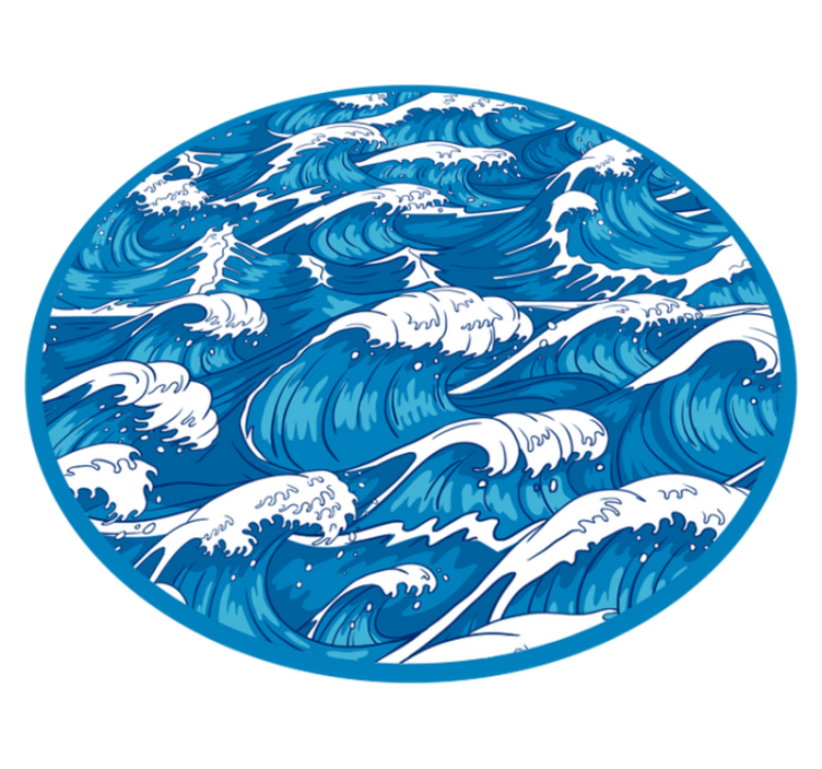 Tapete de vinil da natureza ondas japonesas - TenStickers