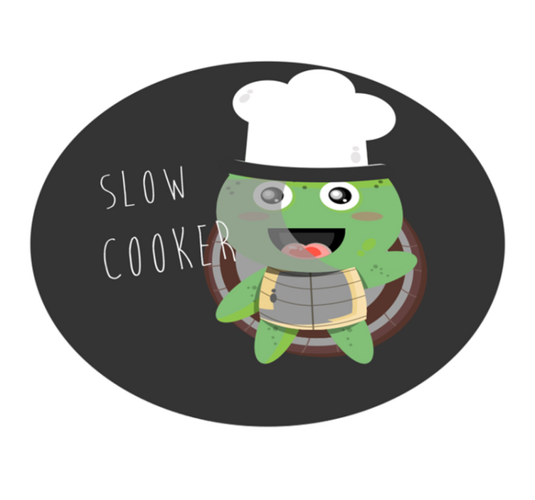 Tapete vinílico cozinha ilustração de tartaruga chef - TenStickers