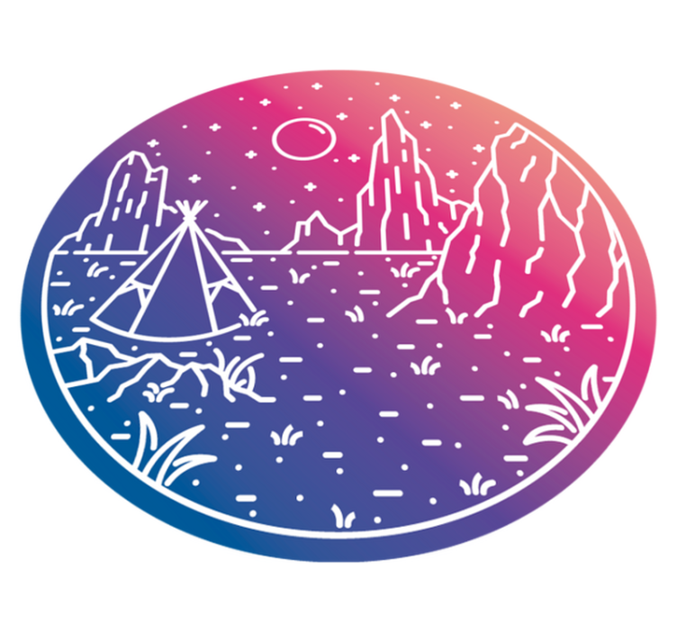 Tapete vinílico natureza cena noturna de acampamento - TenStickers