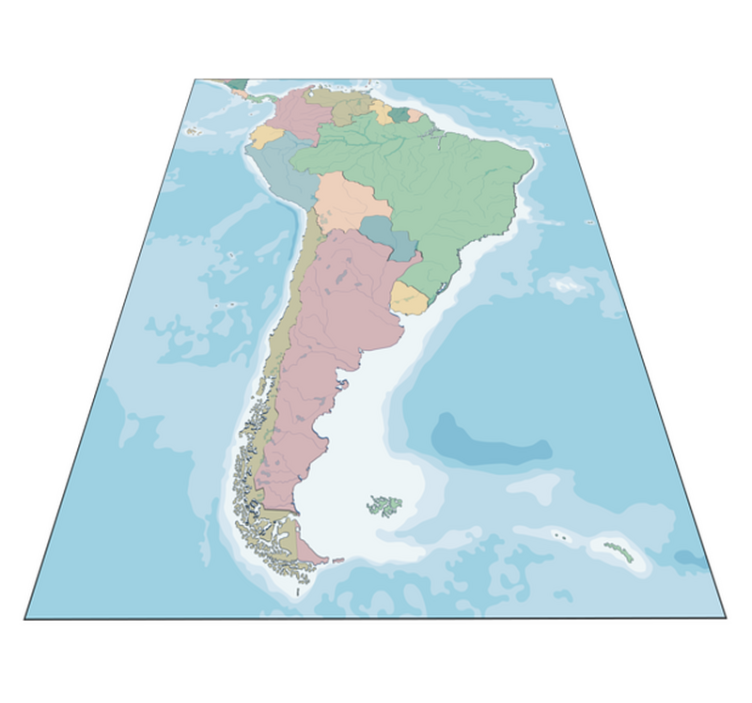 Tapete vinílico de mapa mundial ilustração cartográfica - TenStickers