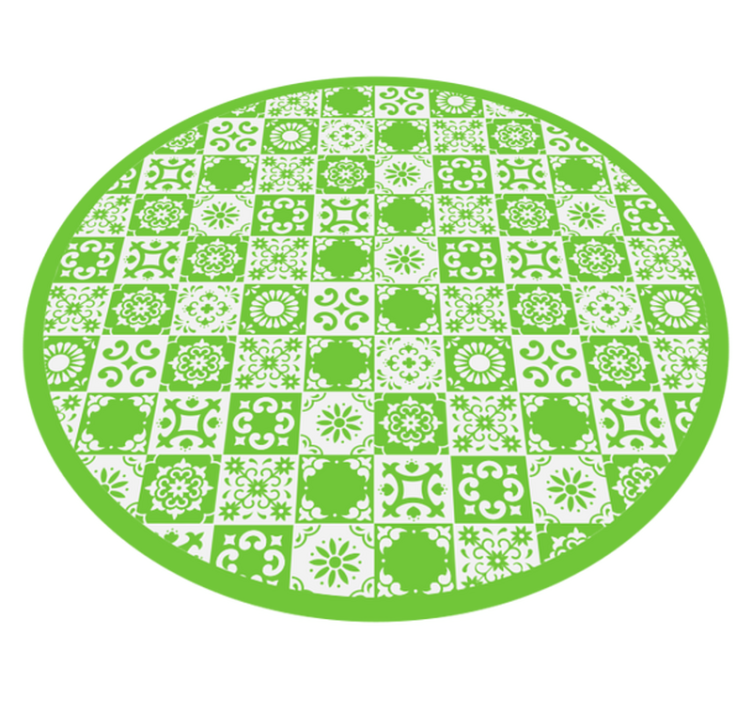 Tapete abstrato de azulejos verdes e brancos - TenStickers
