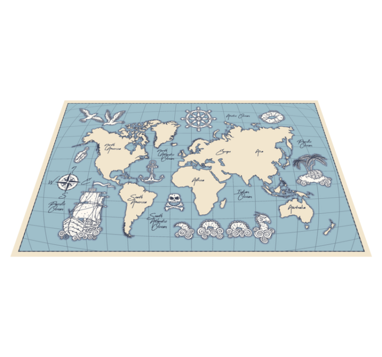 Tapete de mapa mundial vintage - TenStickers