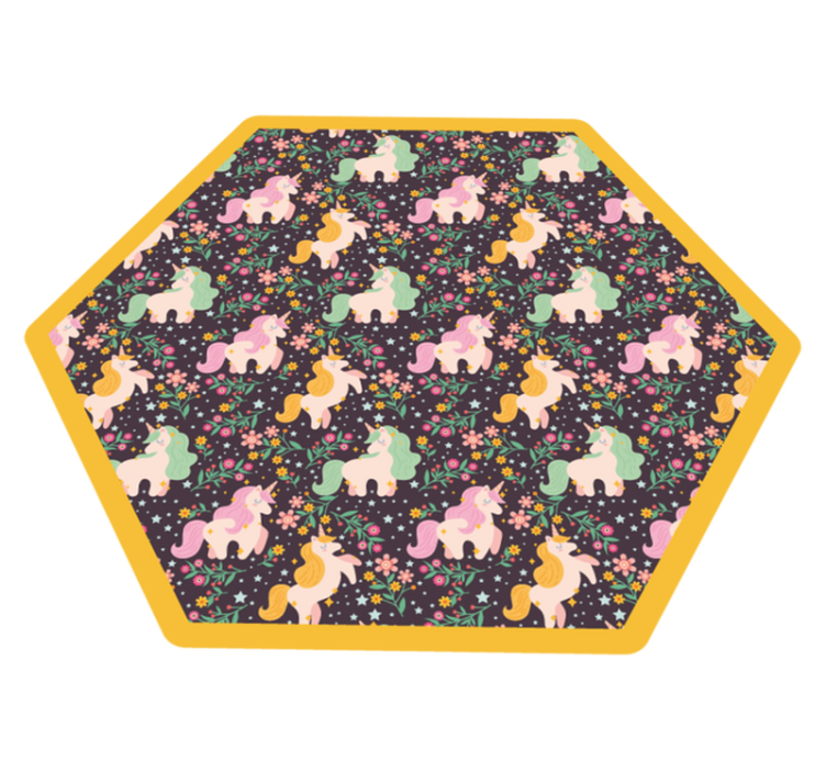 Tapete de vinil realista e elegante com padrão de unicórnio - TenStickers