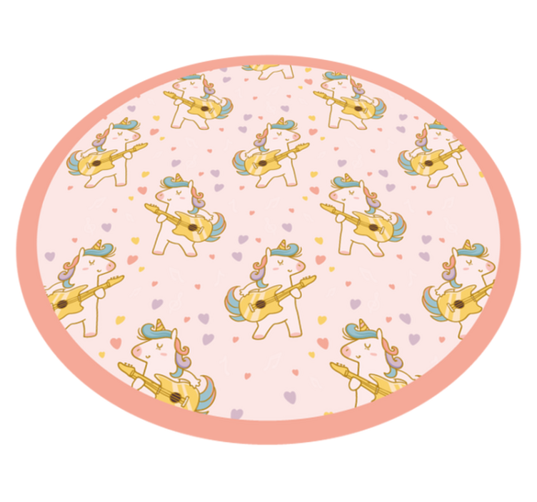Tapete vinílico criança círculo de dança do unicórnio - TenStickers