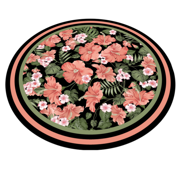 Tapete vinílico flores e plantas motivo circular floral - TenStickers