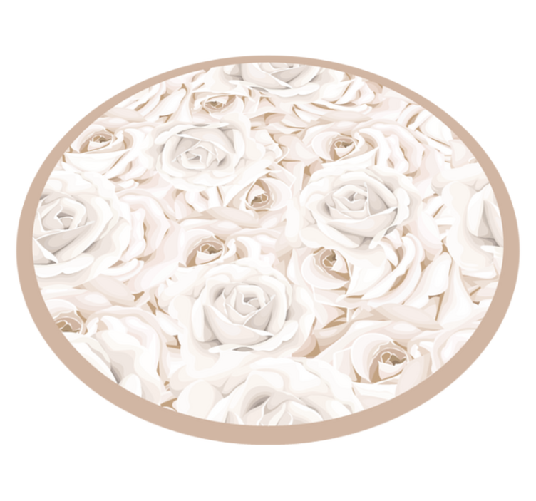 Tapete elegante de rosas brancas - TenStickers
