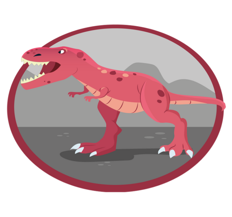 Tapete de vinil 3d rugido de dinossauro vermelho - TenStickers