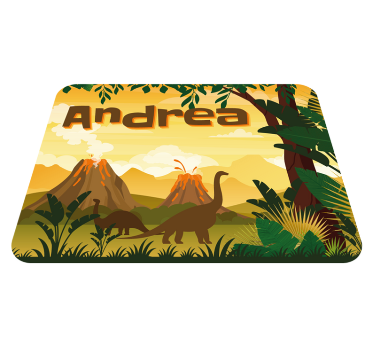 Bela paisagem dinossauros tapete personalizado - TenStickers