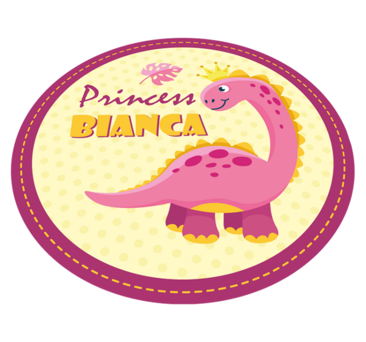 Tapete de vinil princesa dinossauro personalizado - TenStickers