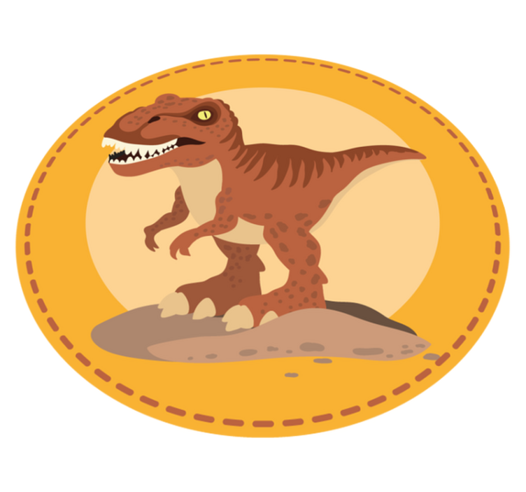 Tapete de animal com fundo de dinossauro laranja - TenStickers