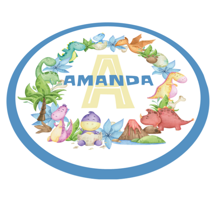 tapete com nome personalizado de dinossauros - TenStickers