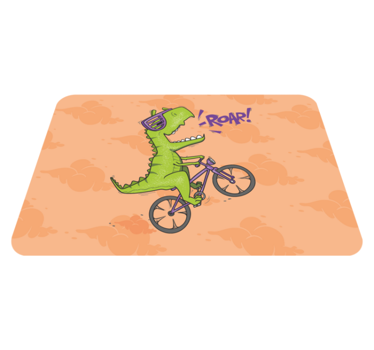 Dinossauro em um tapete de animal de bicicleta - TenStickers