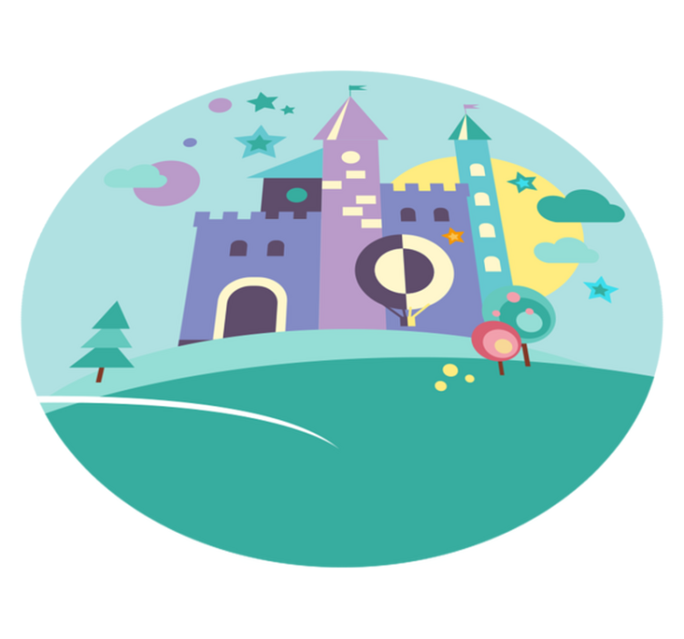 Tapete vinílico criança peça de castelo de fantasia - TenStickers