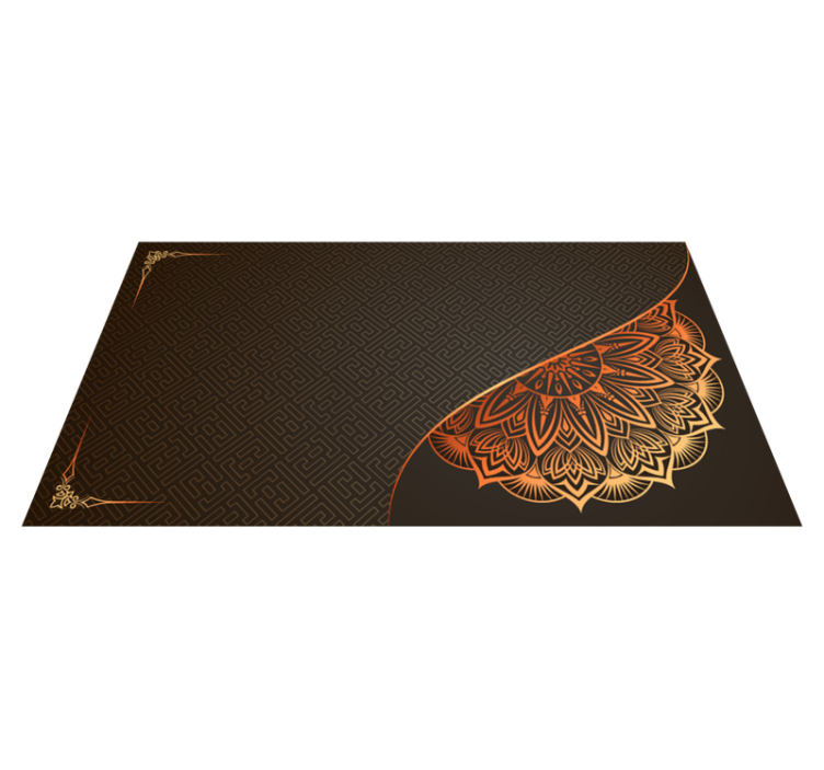 Tapete vinílico para gabinete Mandala dourada - TenStickers