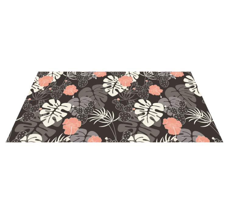 Tapete floral de folha de selva cinza - TenStickers