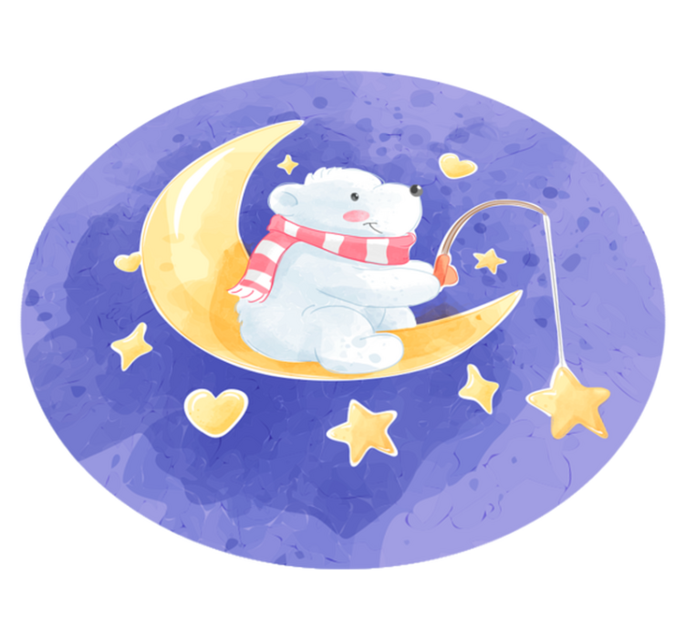 Urso estrela da pesca tapete de vinil infantil estilo nórdico - TenStickers